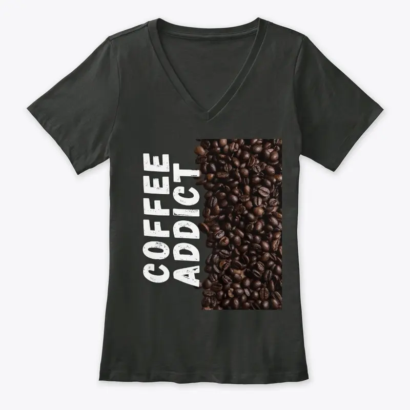 Coffee Addict Women V-Neck Tee